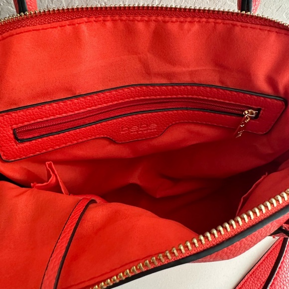 Bebe Fabiola Mini Dome Purse Ruby Red & Black - Picture 6 of 12